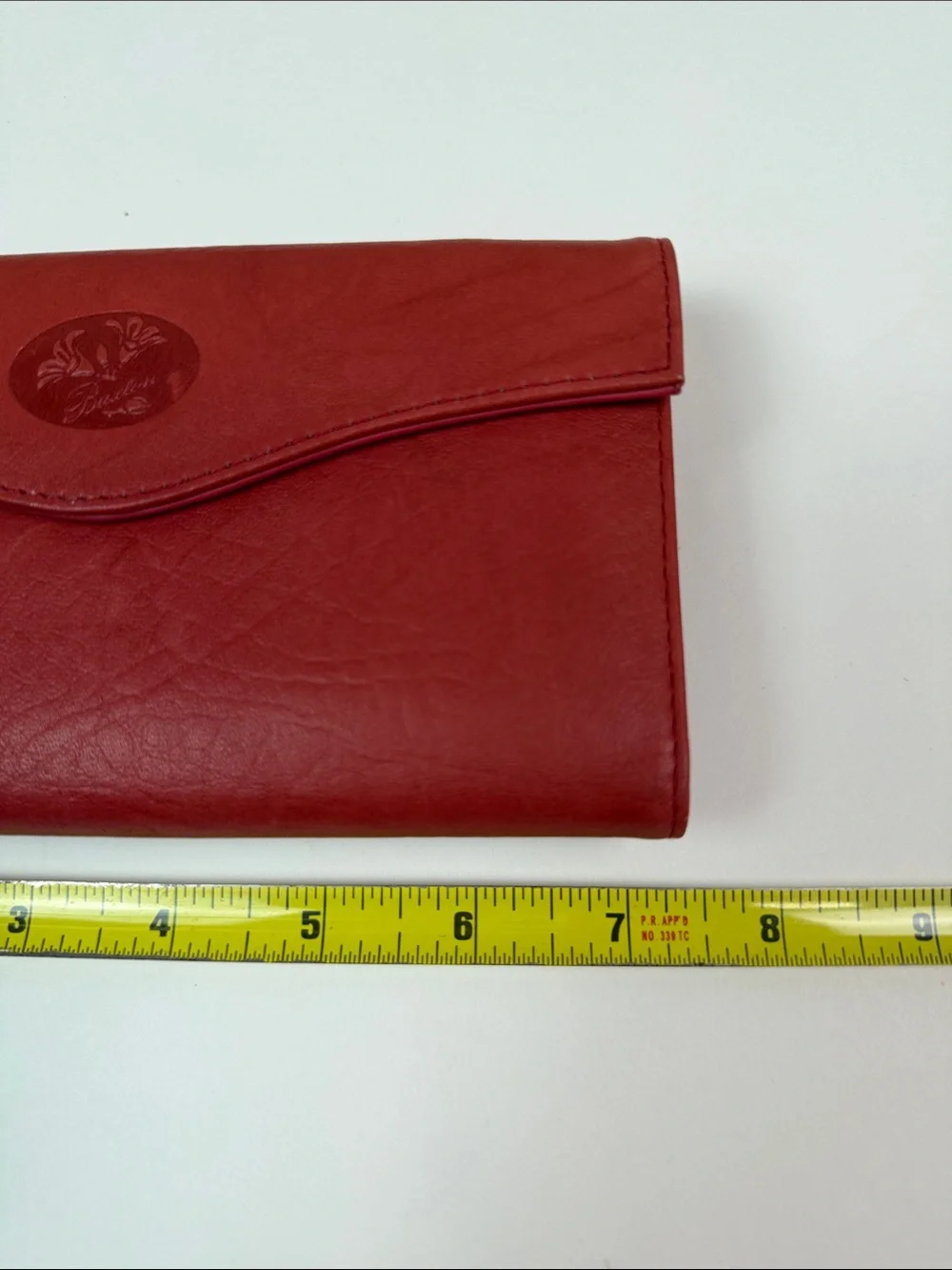 Buxton Genuine Leather Red Checkbook Wallet Vintage Womens Long Bifold Organizer